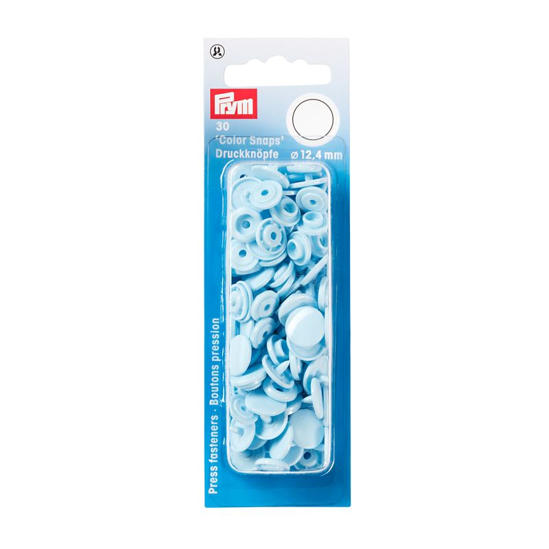 Prym Love nittryckknappar &quot;rund&quot; 12,4 mm - 30 st - ljusblå