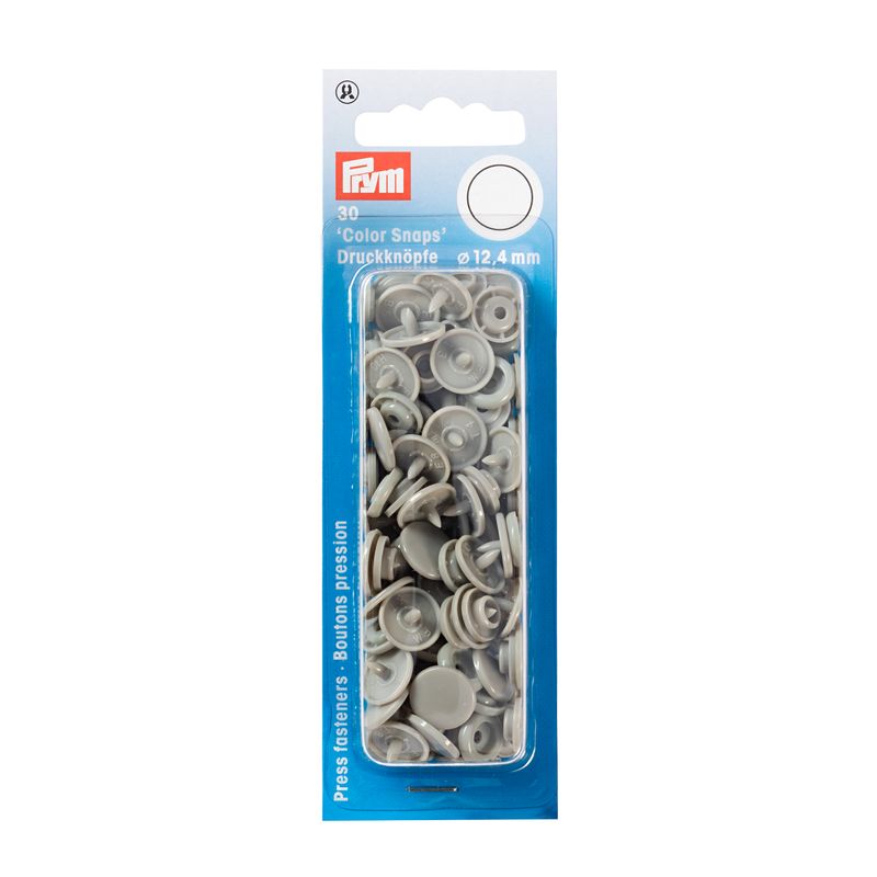 Prym Love nittryckknappar &quot;rund&quot; 12,4 mm - 30 st - grå