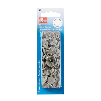 Prym Love nittryckknappar &quot;rund&quot; 12,4 mm - 30 st - grå