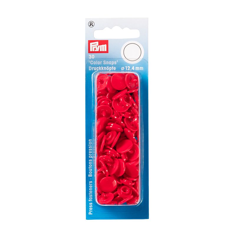 Prym Love nittryckknappar &quot;rund&quot; 12,4 mm - 30 st - röd