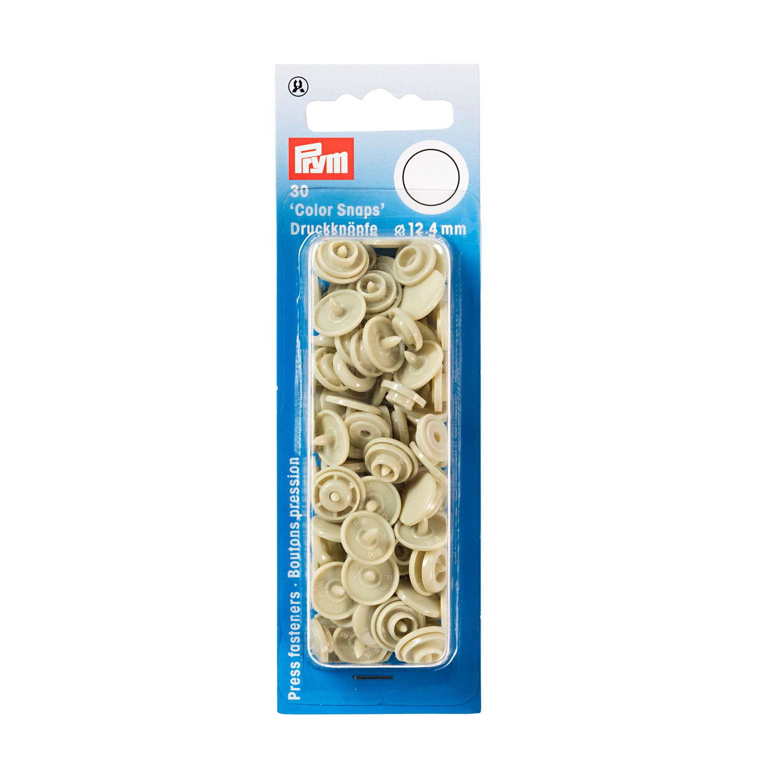 Prym Love nittryckknappar &quot;rund&quot; 12,4 mm - 30 st - beige