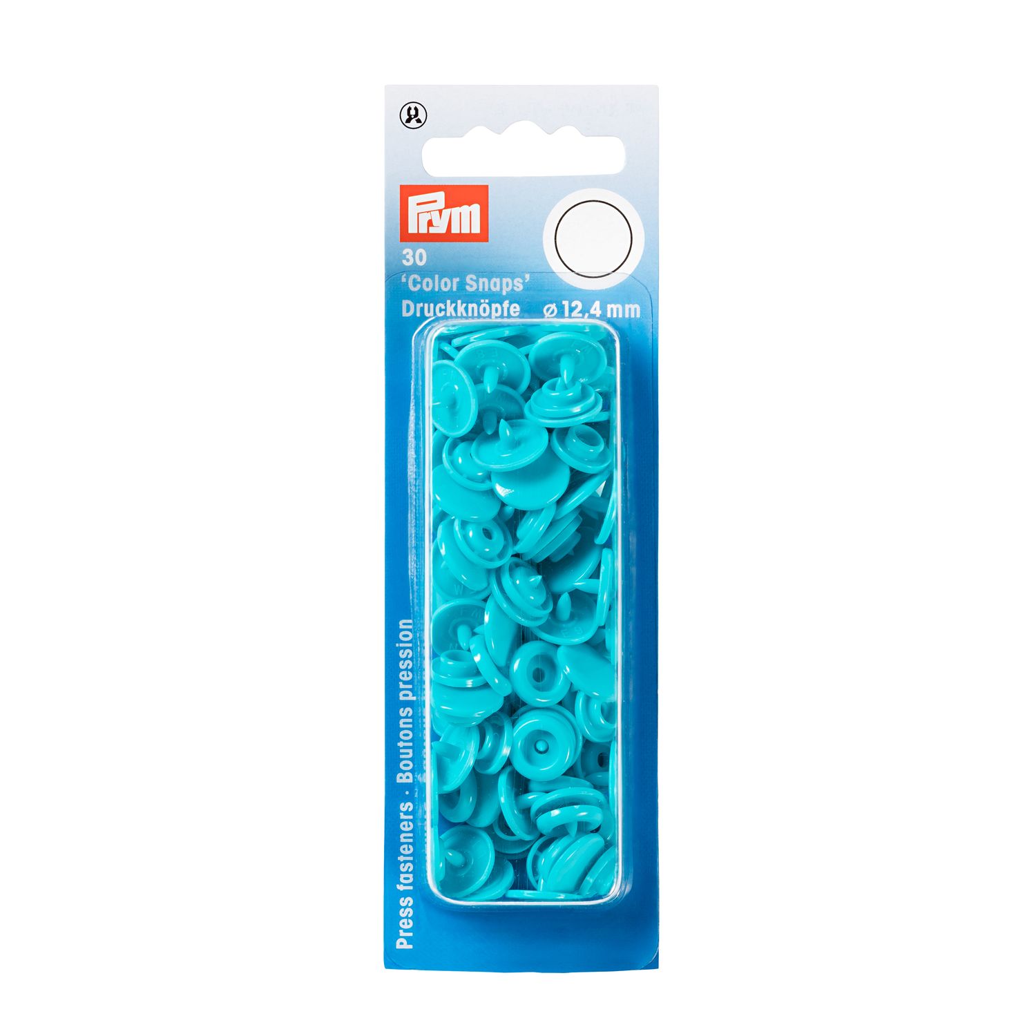 Prym Love nittryckknappar &quot;rund&quot; 12,4 mm - 30 st - turkos