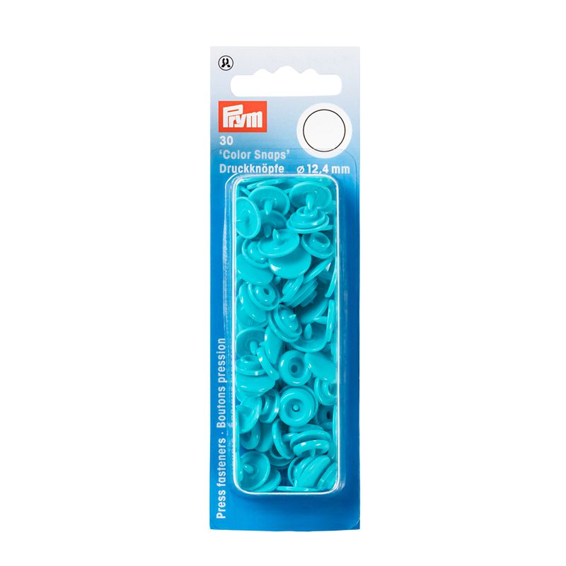 Prym Love nittryckknappar &quot;rund&quot; 12,4 mm - 30 st - turkos