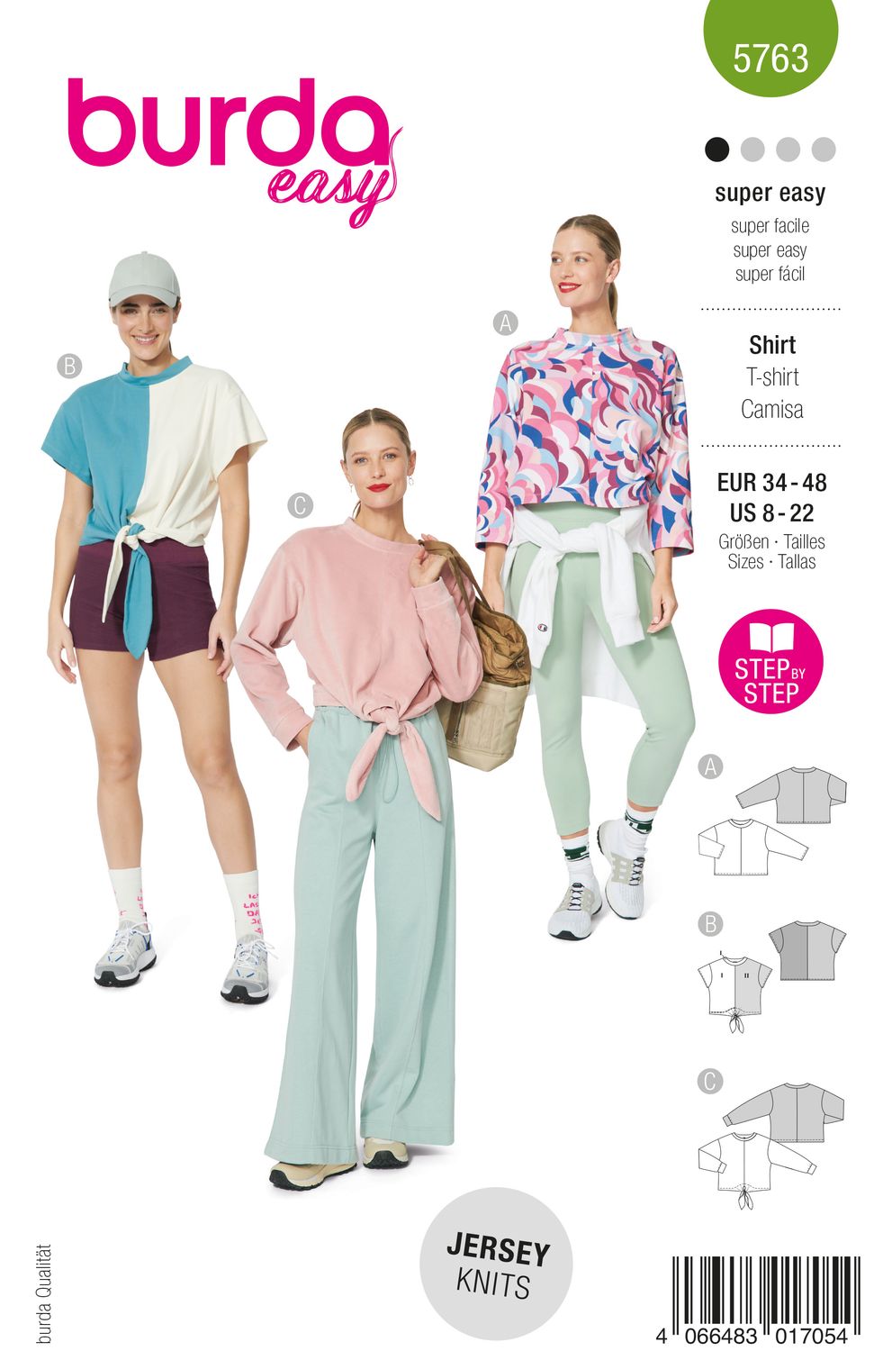 👕 Burda 5763 – Super‑easy T‑shirt‑mönster i flera modeller