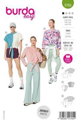 👕 Burda 5763 – Super‑easy T‑shirt‑mönster i flera modeller