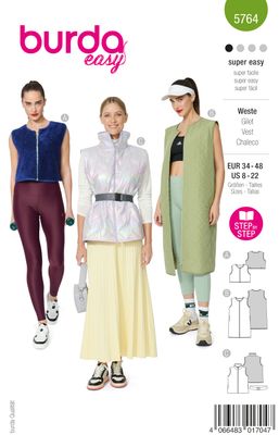 🧥 Burda 5764 – Quiltade västar &amp; västjacka för dam