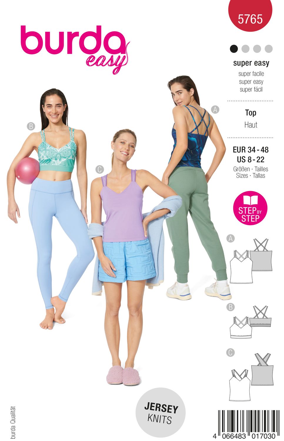🎽 Burda 5765 – Trendiga quiltade toppar &amp; toppklänning