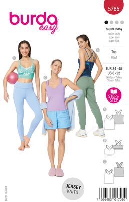 🎽 Burda 5765 – Trendiga quiltade toppar &amp; toppklänning