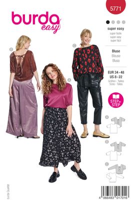 👚 Burda 5771 – Supersnygga damblusar i tre varianter