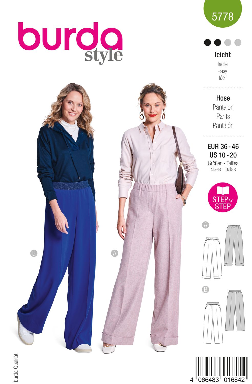 Burda 5778 – Marlene‑byxa med bekväm elasticmidja
