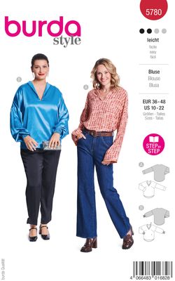👚 Burda 5780 – Elegant blus utan knappslå