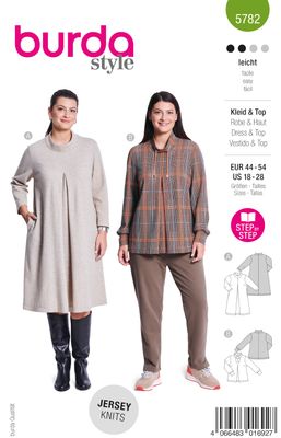 👗 Burda 5782 – Klänning eller tunika med ståkrage och boxveck