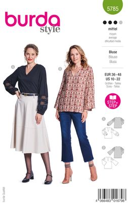 👕 Burda 5785 – Ribbade toppar med figursydd twist