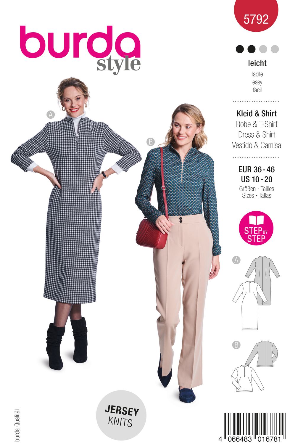 👗 Burda 5792 – Två plagg i ett: midi‑klänning &amp; zip‑tröja