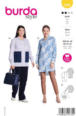 👚 Burda 5800 – Två blusar i ett: tunika &amp; skjorta med cargofickor