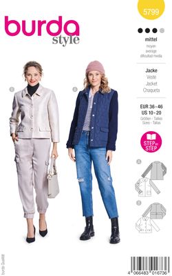 🧥 Burda 5799 – Trendig jacka i quiltat &amp; loden