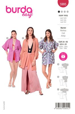 🧥 Burda 5995 – Kimono-jacka i tre längder för stil och komfort