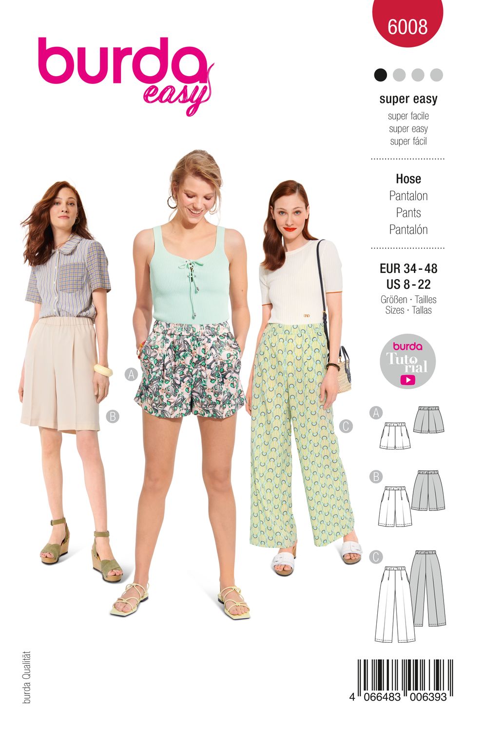 👖 Burda mönster 6008 – Byxor &amp; shorts, superenkla att sy