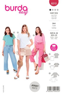 👕 Burda mönster 6010 – Enkel och luftig sidosöm T‑shirt