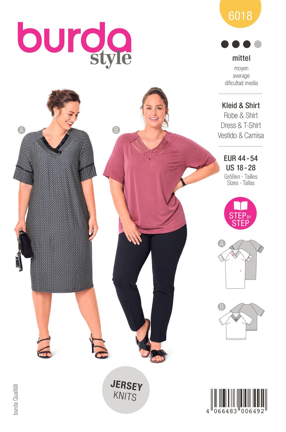 👗 Burda mönster 6018 – Klänning &amp; topp med V-ringning