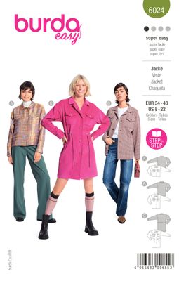 🧥 Burda mönster 6024 – Skjortjacka/Jacka med rejäla fickor
