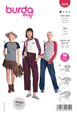 👚 Burda mönster 6028 – T-shirt/topp med raglanärm