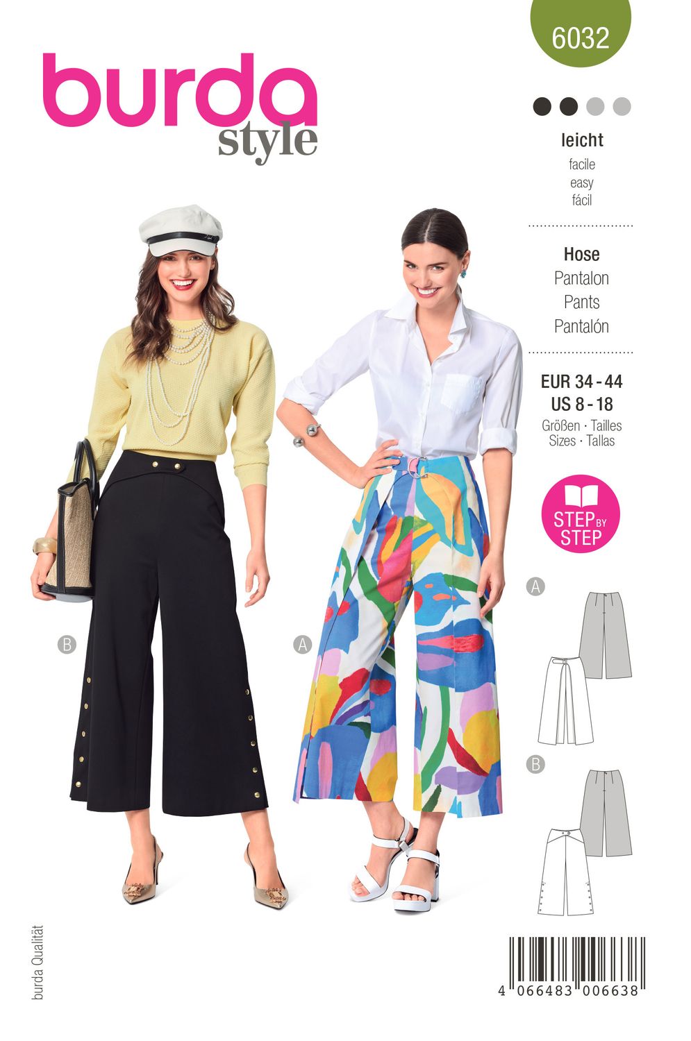 👖 Burda mönster 6032 – Vida byxor med moderna detaljer