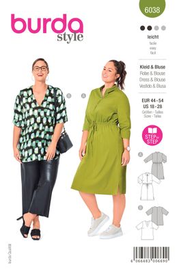 👗 Burda mönster 6038 – Sportig skjortklänning &amp; lätt blus