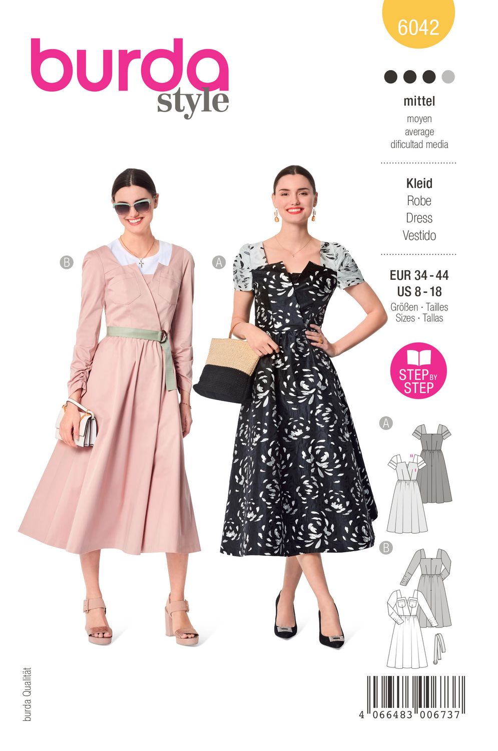 👗 Burda mönster 6042 – Retroklänning med vacker urringning