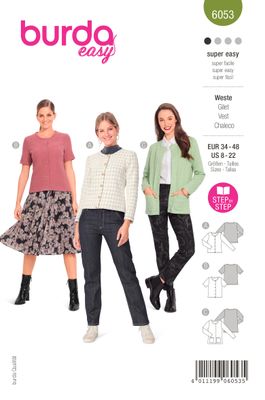 🧥 Burda mönster 6053 – Kofta / tunika med rund hals