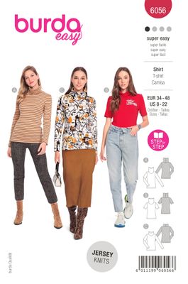 🧥 Burda mönster 6056 – Figurnära polotröja i två ärmlängder
