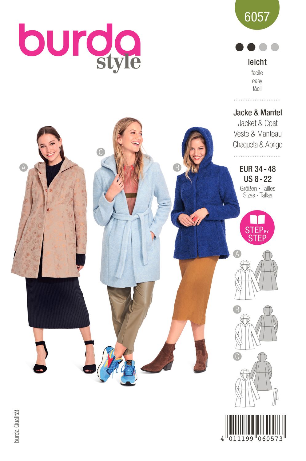 🧥 Burda mönster 6057 – Jacka/kappa med huva