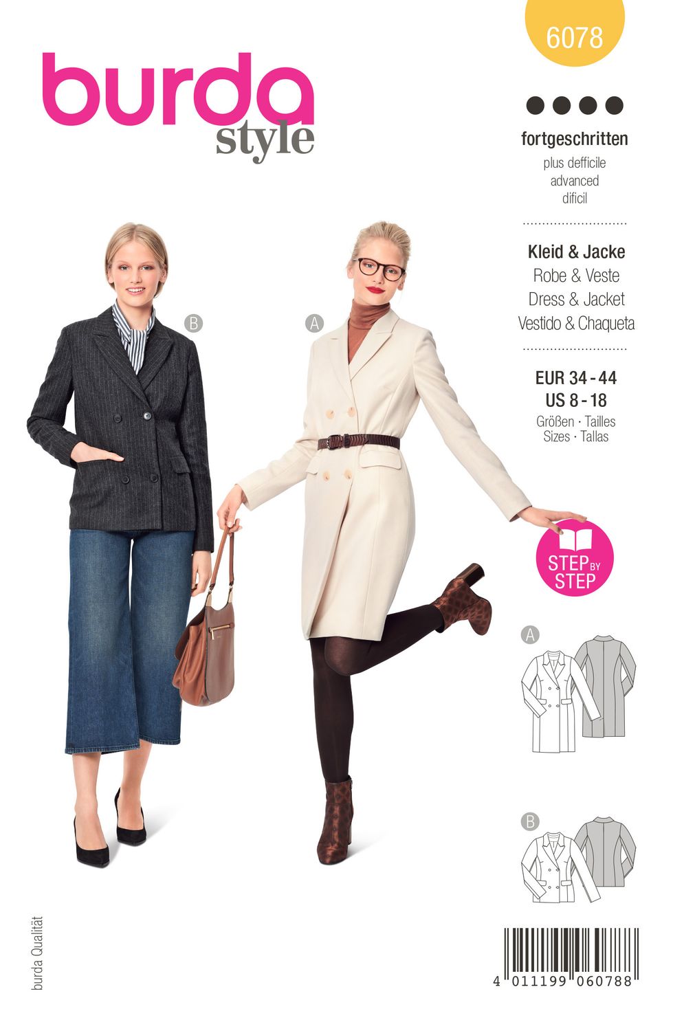 🧥 Burda mönster 6078 – Kavaj eller kavajklänning