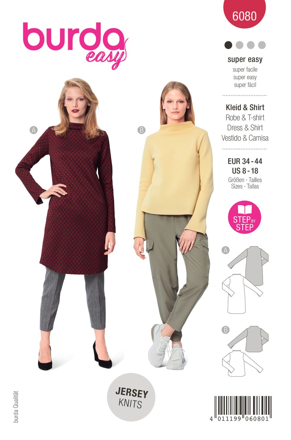 👗 Burda mönster 6080 – Tröja eller klänning med hög hals