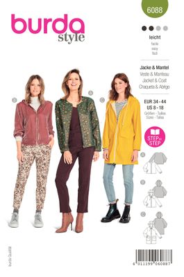 🧥 Burda mönster 6088 – Sportig jacka eller lätt kappa