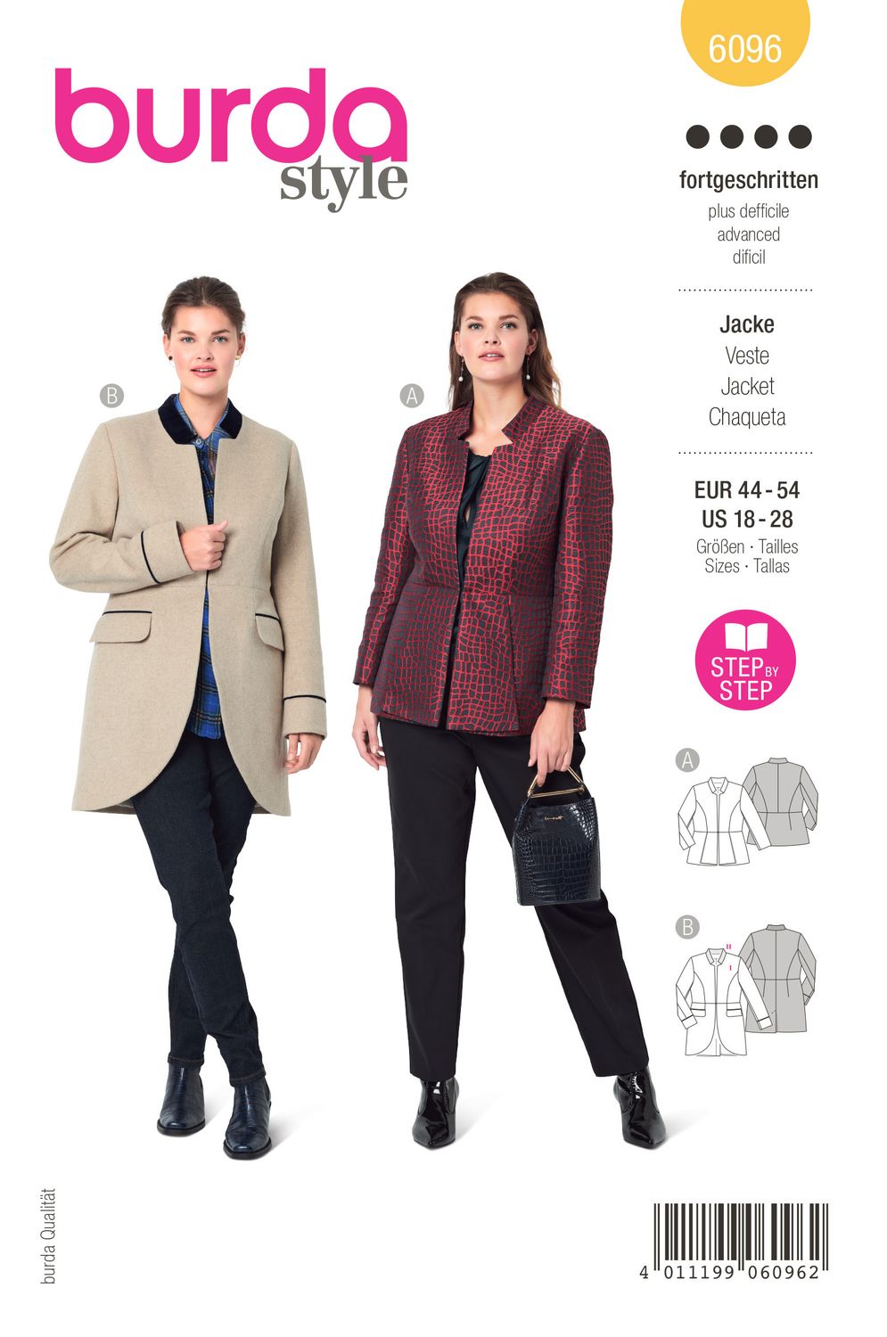 🧥 Burda mönster 6096 – Jacka med peplum &amp; elegant siluett