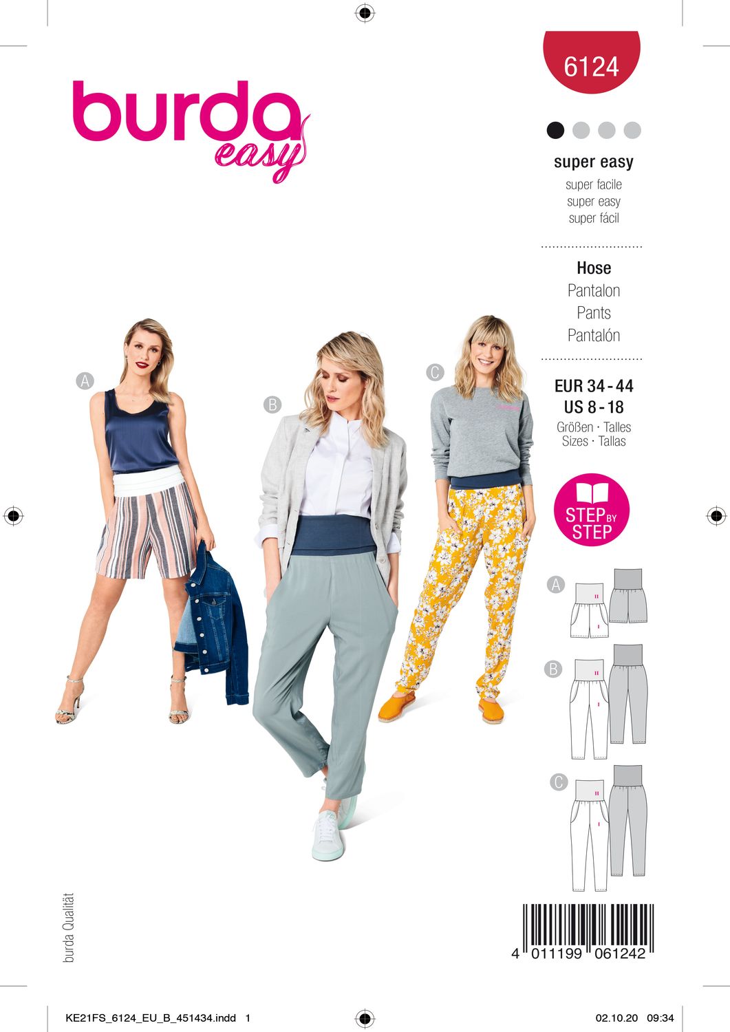 👖 Burda mönster 6124 – Pull-on‑byxa &amp; sommar‑shorts