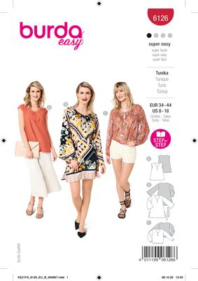 👗 Burda mönster 6126 – Tunikor i tre varianter