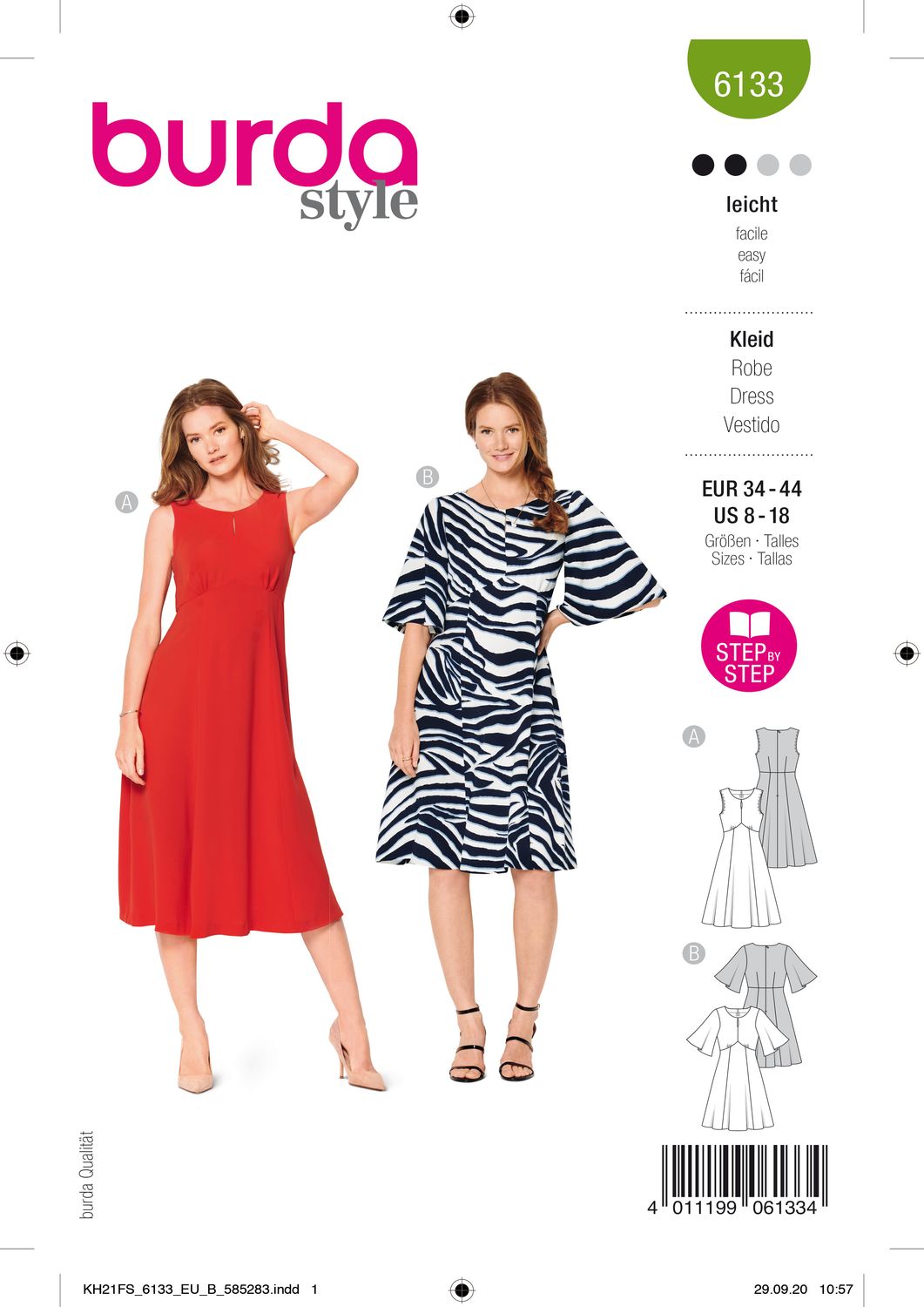 👗 Burda mönster 6133 – Elegant sommarklänning med sväng