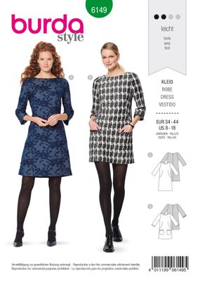 👗 Burda mönster 6149 – Kort festklänning med diskreta detaljer