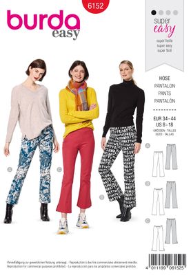 👖 Burda mönster 6152 – Utsvängda byxor med stretch