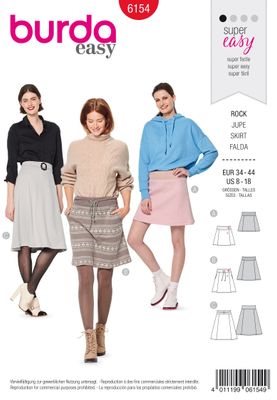 👗 Burda mönster 6154 – Kjol med stretchmidja &amp; fickdetaljer