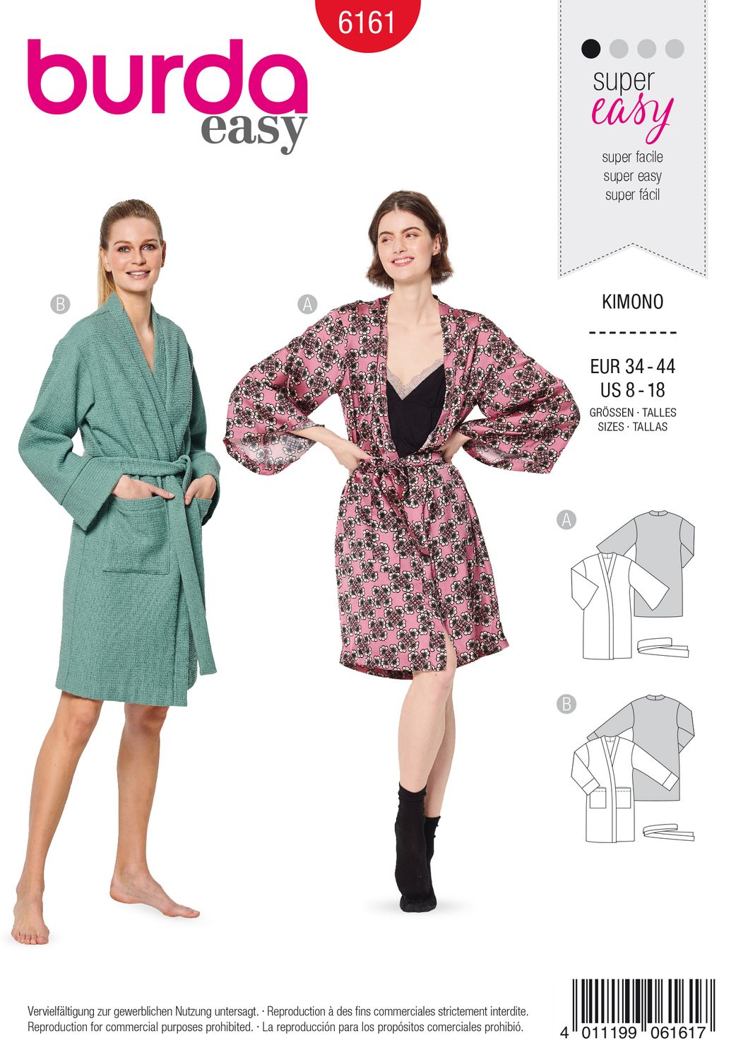 🛁 Burda mönster 6161 – Kimonomorgonrock i elegant stil