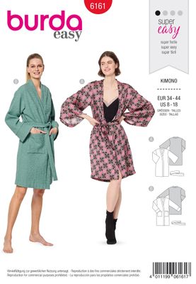 🛁 Burda mönster 6161 – Kimonomorgonrock i elegant stil