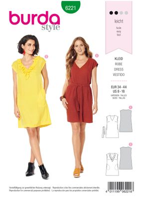 👗 Burda mönster 6221 – Sval sommarklänning med volangdetalj
