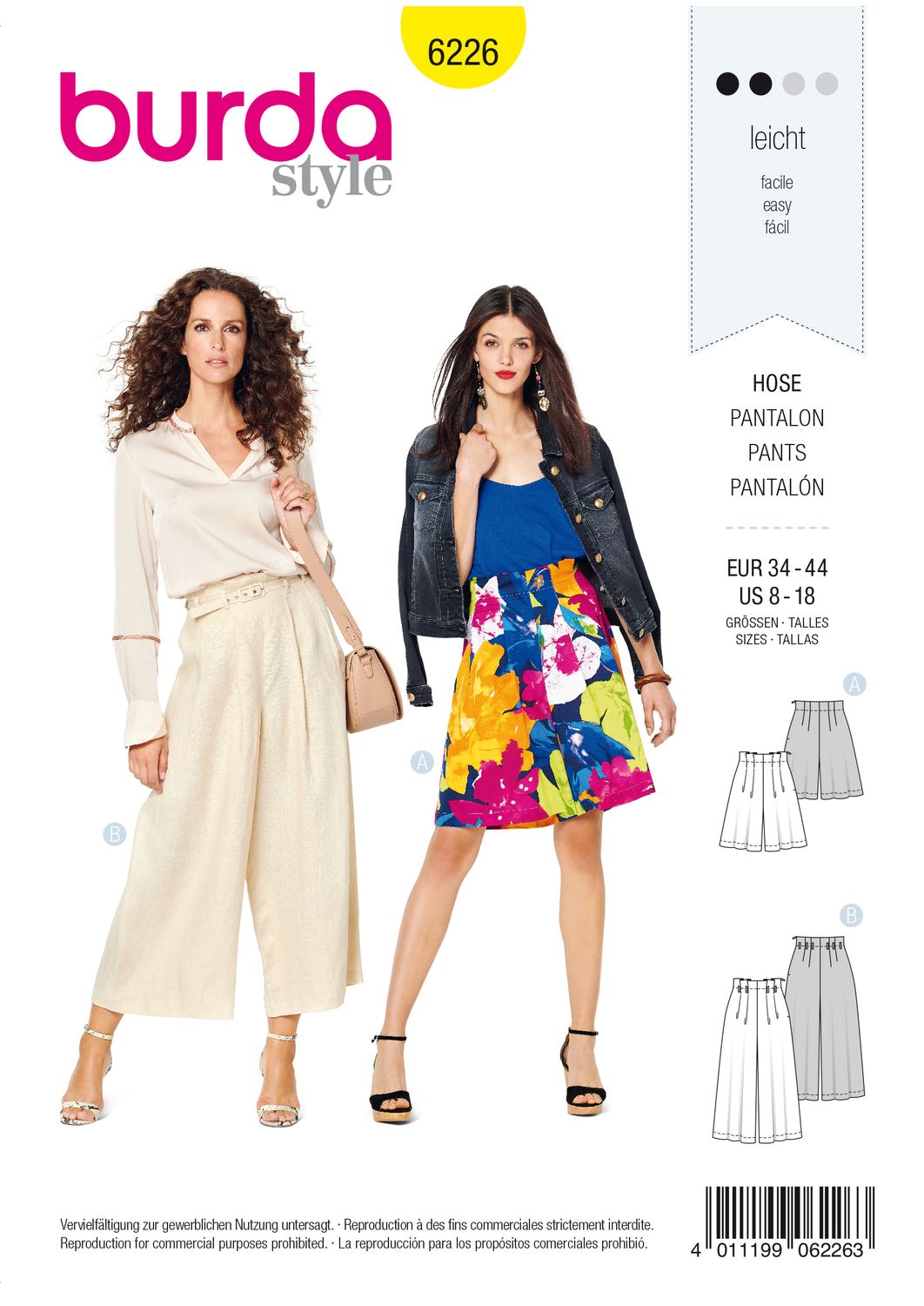 ✨ Burda mönster 6226 – Bermudashorts &amp; culottes med volym