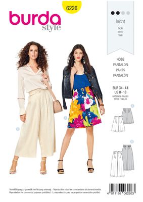 ✨ Burda mönster 6226 – Bermudashorts &amp; culottes med volym