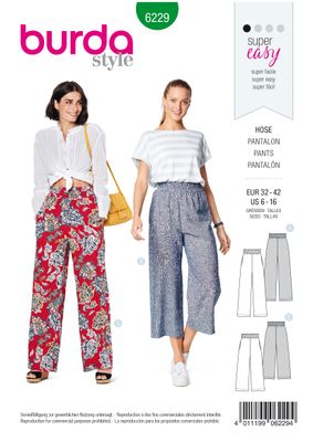 👖 Burda mönster 6229 – Vide pull-on-byxor i två längder
