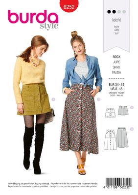 👗 Burda mönster 6252 – Klassisk A-linjekjol