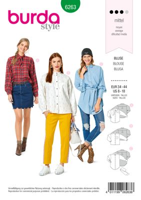 👔 Burda mönster 6263 – Boyfriendblus i tre längder
